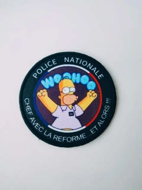 Écusson velcro, Humour, Homer Simpson, Police Nationale Française