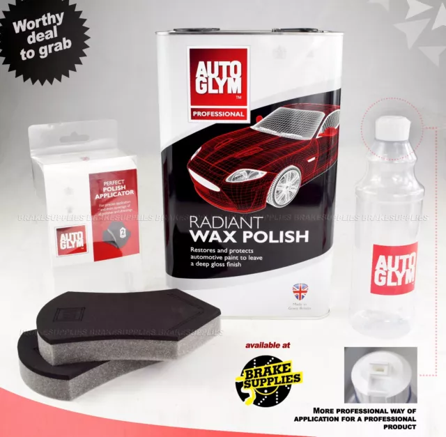 Autoglym Radiant Wax 5L, Polish Applicator + Free 500 Ml Bottle With Special Cap