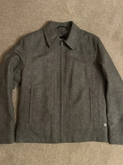hugo boss wool jacket SIZE L  (Grey) Brand New