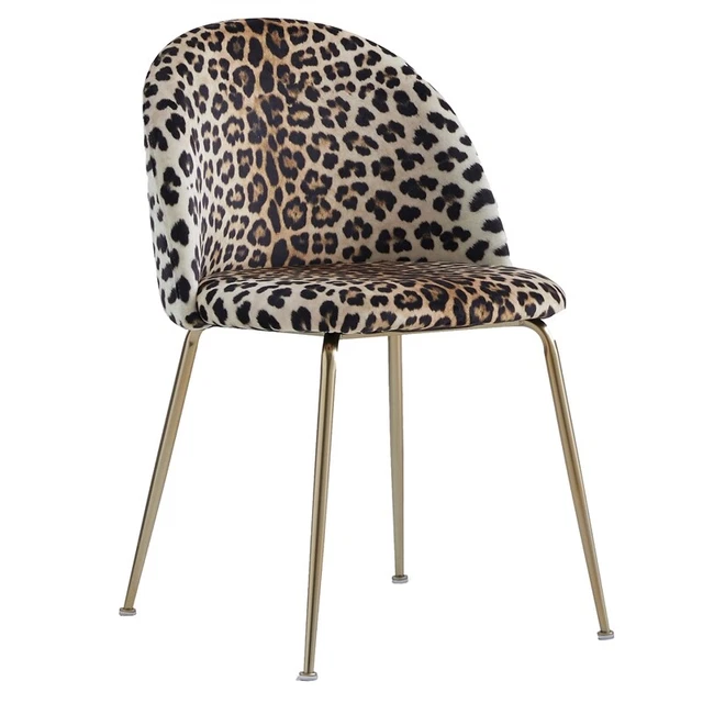 Best Master Miramar Velvet Metal Dining Chairs in Yellow Leopard Print Set of 2 Best Master Miramar Velvet Metal Dining Chairs in Yellow Leopard Print Set of 2