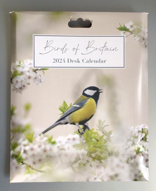 DESK TOP CALENDAR 2024 ‘Birds of Britain' 2024 FreeStanding Spiral