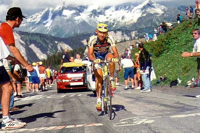 Poster Vintage Marco Pantani - Stampa Publicité Cyclisme - 32x47 Cm - Fabriqué En Italie