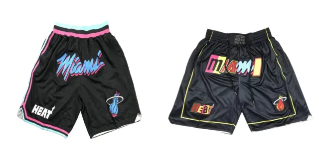Premium Classic Retro Miami Heat Basketball Shorts Street Wear Hypebeast Fashion