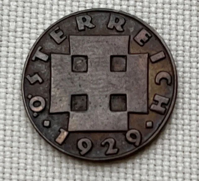 1929 Austrian 2 Groschen Coin