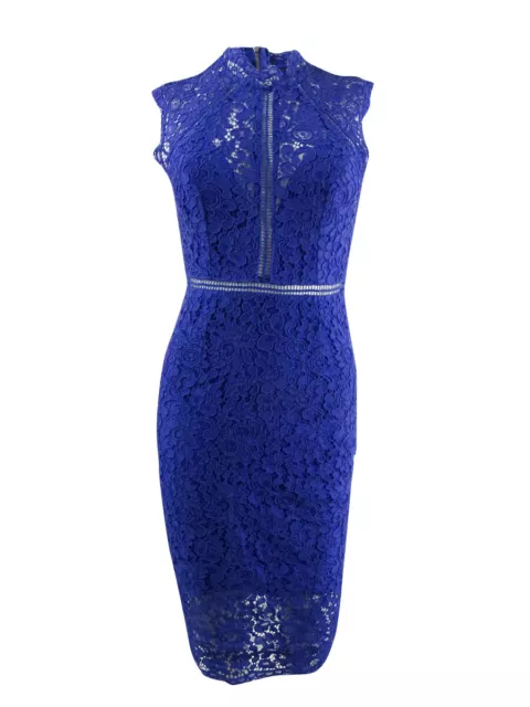 Bardot Women's Lace Illusion Sheath Dress (XXS, Cobalt)