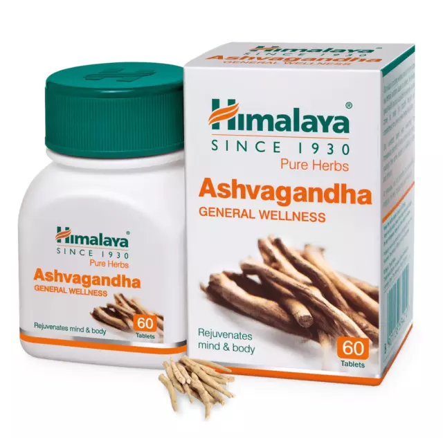 HIMALAYA ASHWAGANDHA 60 Tablets Indian Ginseng Stress Relief Ashvagandha