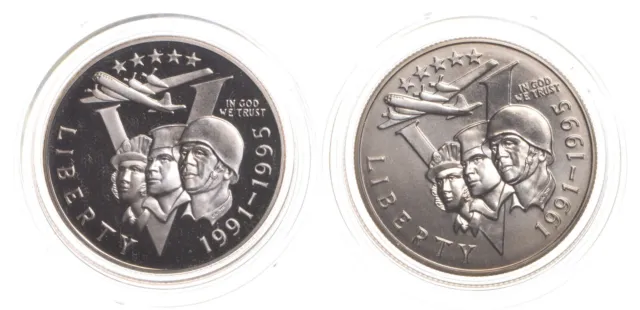 1991-1995 World War 2 US Commemorative Half Dollar Set - Proof & Unc *0897