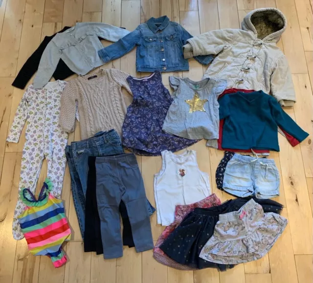 Girls 2-3 years clothes bundle, 25 items including winter jacket and swimsuit