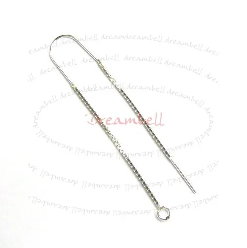 2x STERLING SILVER EAR WIRE THREAD with Bridge & JUMP RING EARWIRES 1.75"