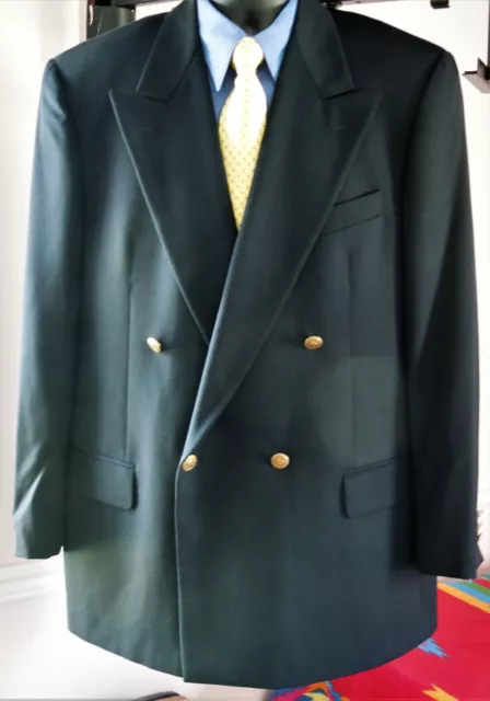 Valentino Uomo Italian Designer Mens Sport Coat Wide Peak Double Breast Gray 41R