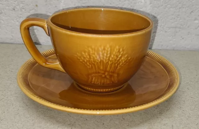 Franciscan Wheat Golden Brown Cup and Saucer Set - Tea - Coffee - Made in USA