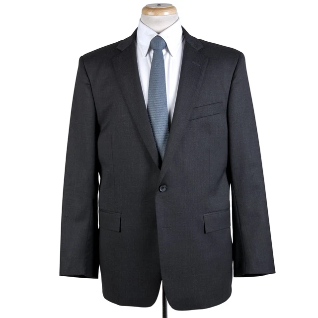 Brooks Brothers Abito Uomo 41R Regent 1818 Grigio Carbone Italiano Lana 2-Pc USA