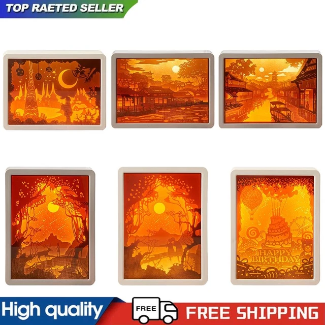 3D MIRROR SHADOW Box LED 2 Ways Charging Paper Carving Light for ...