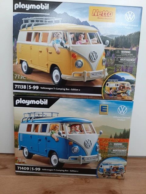 PLAYMOBIL Volkswagen T1 Bus de camping EDEKA Édition d'hiver II 2024 79 pièces 5-99 ans