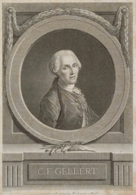 BAUSE (*1738) nach OESER (*1717), Porträt des C. F. Gellert,  1767, KSt.