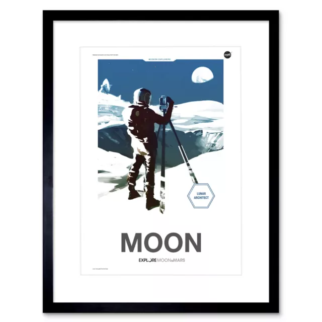 NASA Modern Explorers Explore Moon Mars Lunar Architect Artemis Framed 9X7 Art