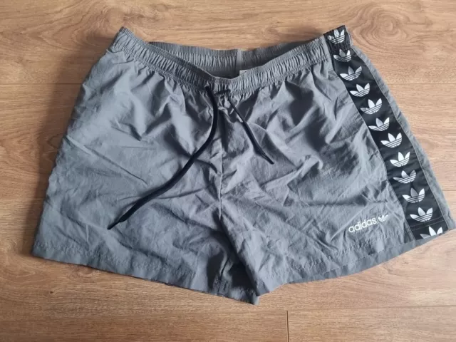 ADIDAS Grey Polyester Bermuda Shorts XL in Regular Drawstring - Swim Trunks
