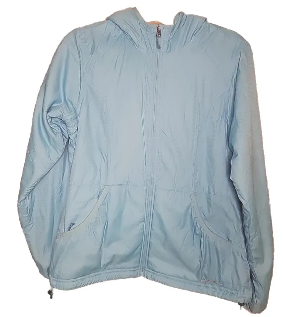 EDDIE BAUER WOMEN'S Blue Jacket With Hood Fleece Lined Full Zip Size ...