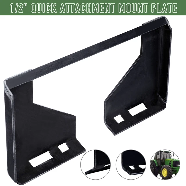1/2" Quick Attachment Mount Plate Grade 50 Steel for Kubota Bobcat Skid Steer