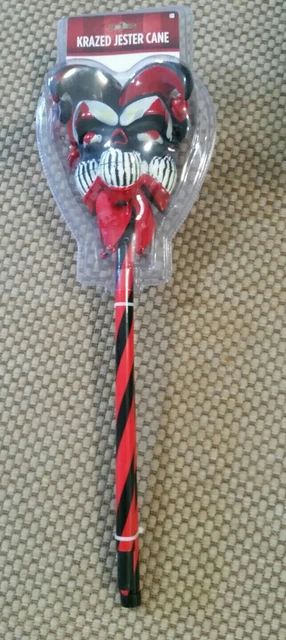Jester Clown Cane Staff Scepter Skull Evil Psycho Scary Halloween Costume Prop