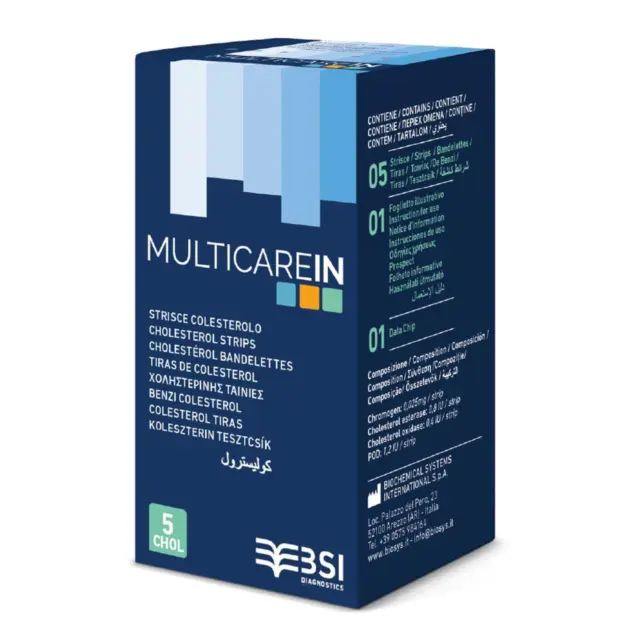 Multicare-In Colesterol Tiras Reactivas (5 Paquete)