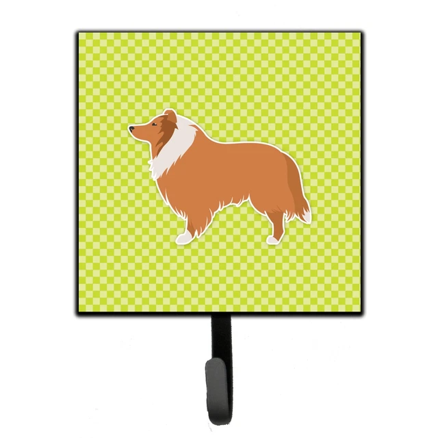 "Caroline's Treasures Collie Checkerboard Green Leash or Key Holder BB3816SH4...