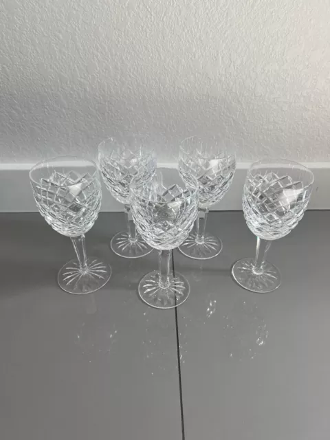 Waterford Crystal Powerscourt Claret Wine Glasses 7 1/8" Set of 5