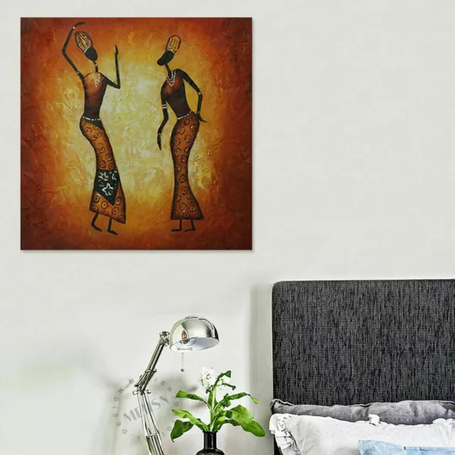 Modern Abstract Handmade Oil Painting Wall Art Canvas Framed Dancers 77*77cm