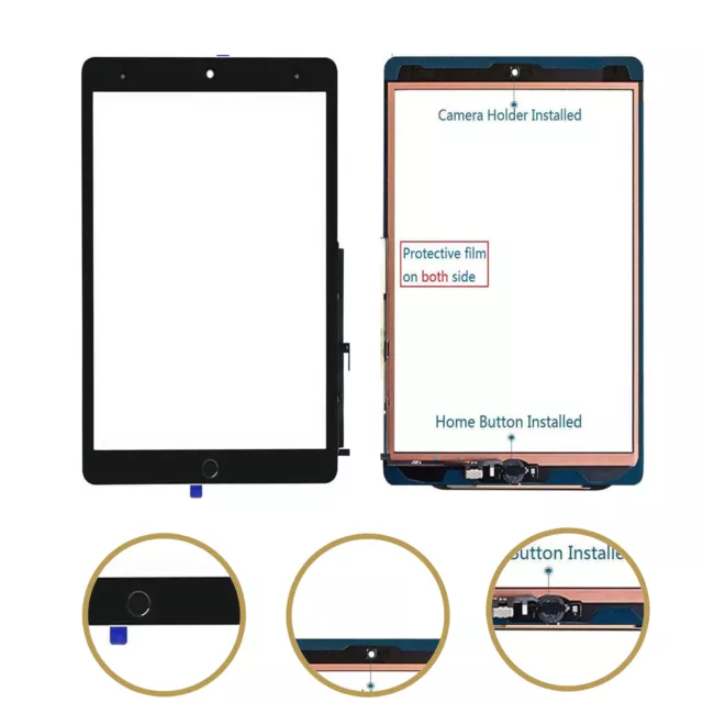 For iPad 2021 9th Gen 10.2" Touch Screen Digitizer Glass Replacement Home Button