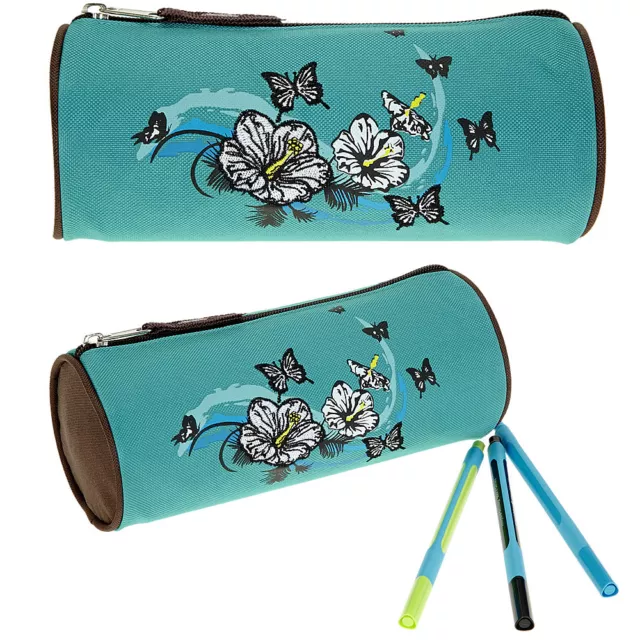 Mäppchen Elephant Schlampermäppchen Etui Mädchen Pennal 11491 Butterfly Türkis