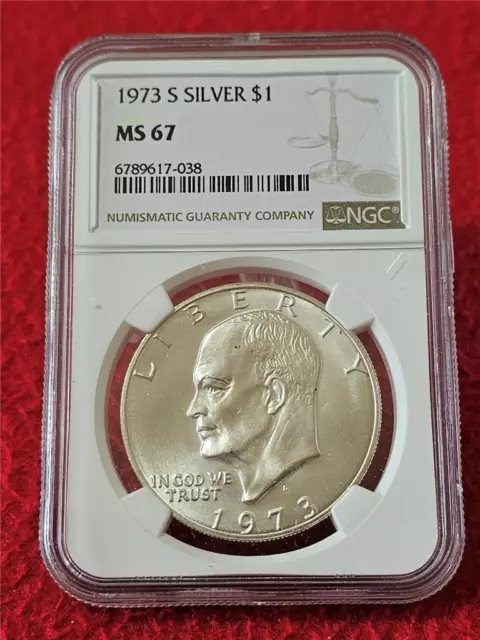 Dólar de plata Eisenhower 1973-S NGC como nuevo 67 #mf-t1752