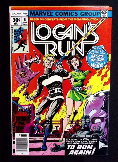 Logan's Run #6 June 1977 Marvel Comics 1st THANOS solo story Mike Zeck KEY ISSUE