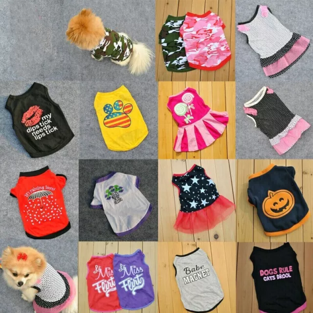 Summer Spring Various Pet Puppy Small Dog Cat Pet Clothes Vest T-Shirt