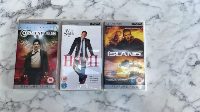 Sony PSP Films UMD Video Bundle x3 The Island, Hitch & Constantine