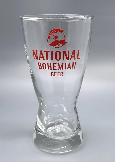 National Bohemian Beer Sham Glass / Vtg Barware Advertising / Man Cave Bar Decor