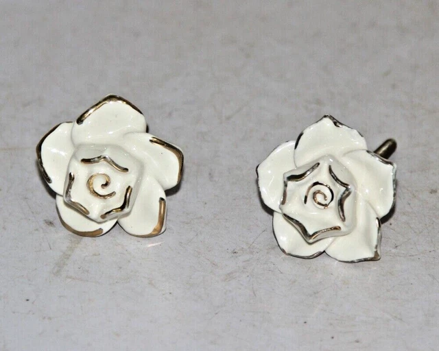 Set De 2 Blanc Céramique Bouton Tiroir Armoire Poignée Porte Bouton