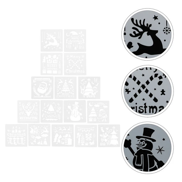 16 PCS CHRISTMAS Light Bulb Stencil Art Templates Painting Spray £7.35
