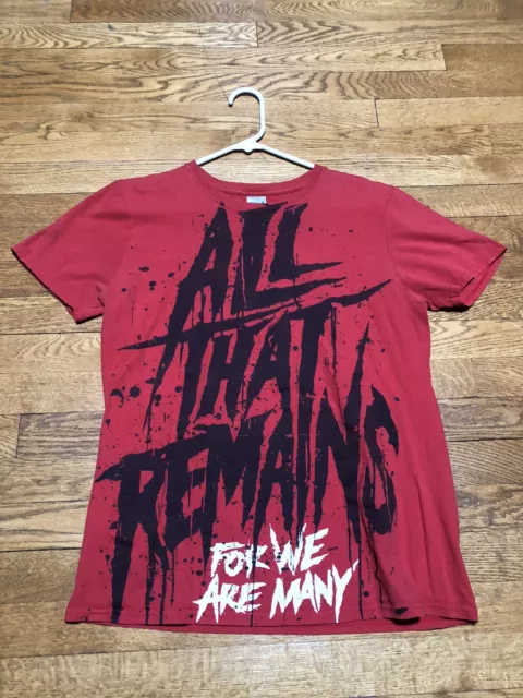 Men’s Size Medium All That Remains Band T-Shirt “For We Are Many” Red S/S