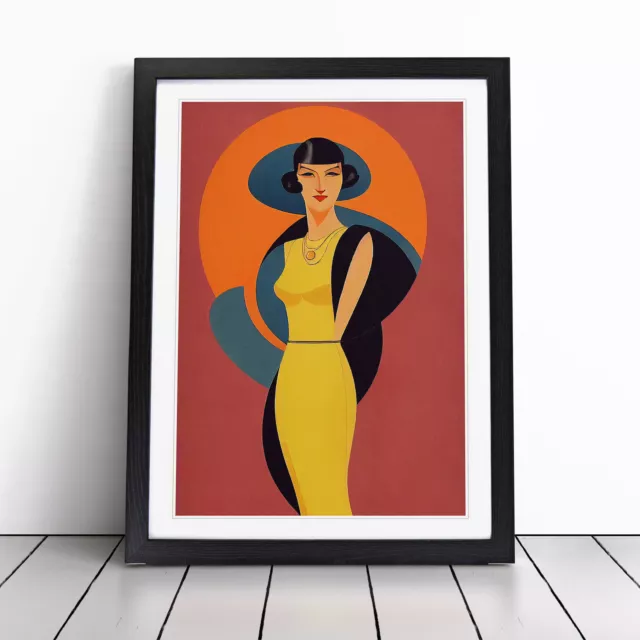 Woman In Art Deco No.5 Wall Art Print Framed Canvas Picture Poster Decor