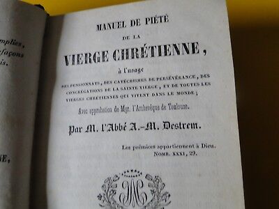 Manual De Piedad de La Virgen Cristiana 1847 Hermandad Corazón María Toulouse