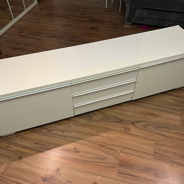 IKEA BESTA BURS TV Bench Stand High Gloss White Drawers £2.20 PicClick UK