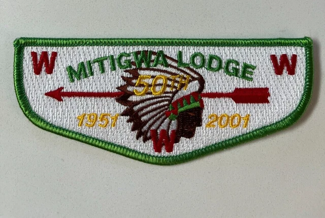 Boy Scout OA 450 Mitigwa Lodge Flap S18 50th Anniversary 1951-2001