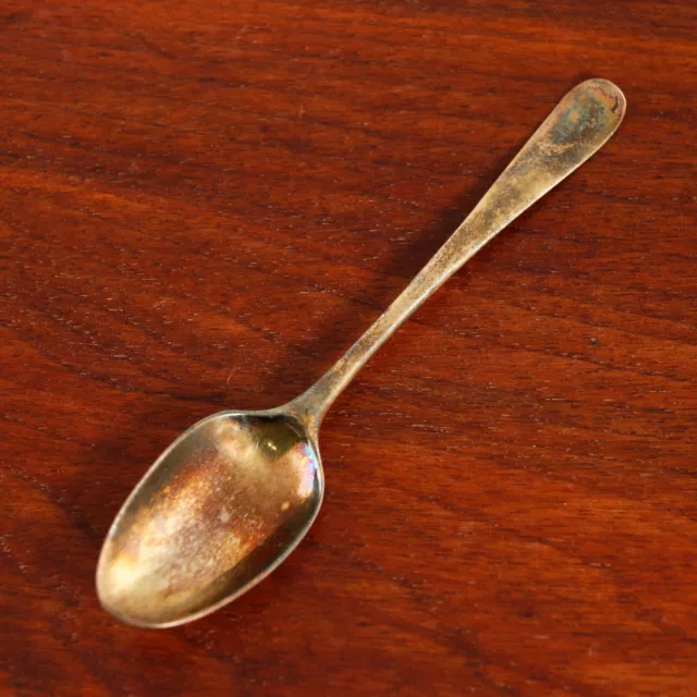 Stephen Adams I George Iii Sterling Silver Gilt Teaspoon Hanoverian Lacy Back