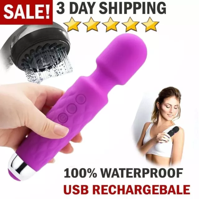 Handheld Massager Wand Vibrating Massage Magic Full Body Therapy Motor 20 Speed