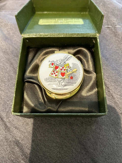 Crummles Alice in Wonderland White Rabbit Hinged Trinket Box Crummles Alice in Wonderland White Rabbit Hinged Trinket Box
