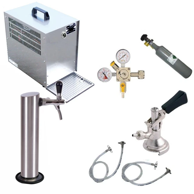 Untertheken Zapfanlage 60l m Schanksäule, Schankhahn, Keg, Co² Flasche , Uhr uvm
