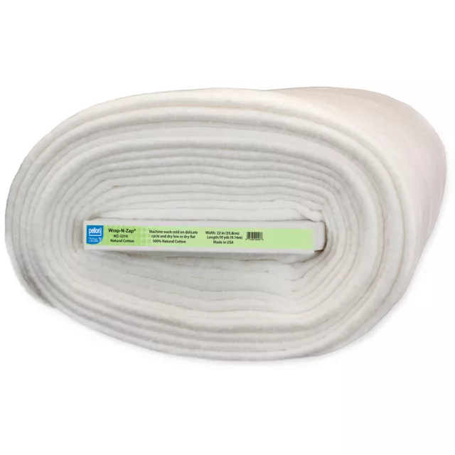 Wrap-N-Zap 100% Natural Cotton Batting-Natural 22"X10yd FOB: MI