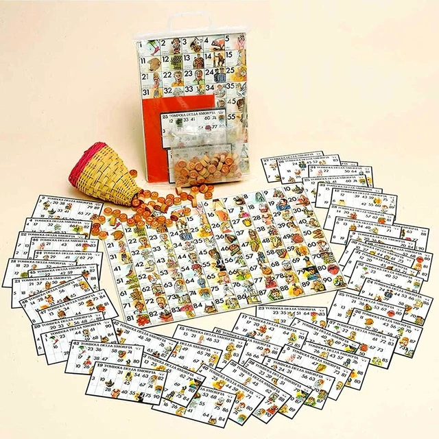Tombola Napoletana 3 Buste Da 90 Numeri In Legno, Per Cartelle Bingo E Natale, Leo - Foto 4