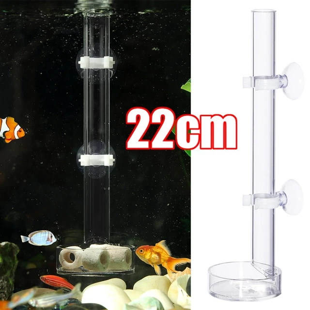 Tubo alimentador de acuario con ventosa para camarones acrílico plato de alimentación