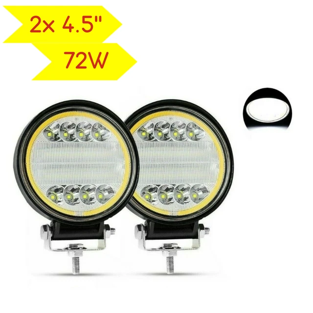 2x 4.5" 72W 24 LED Round 12/24V Led Work Lights Spot Flood Lamps 4wd Jeep Atv